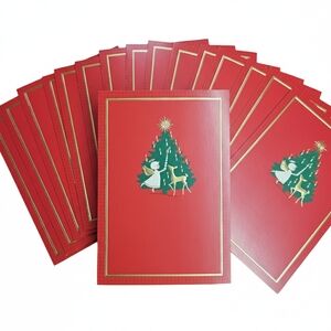 Greeting Card 16 Pack Friends Family Christmas Red Tree Gold Angel Holiday